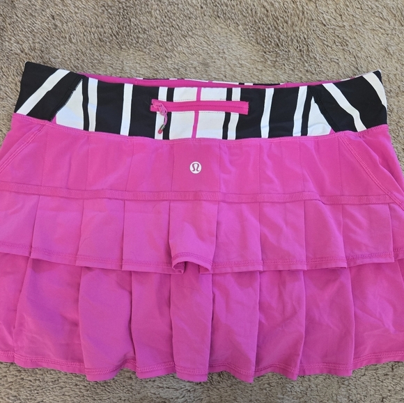 Lululemon Pace Setter Skirt 4-way Stretch Transverse Stripe Paris Perfection 10 - Picture 5 of 7